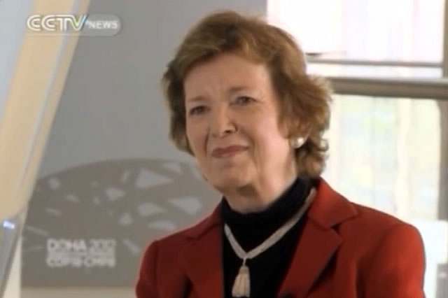 China Central Television Interview with Mary Robinson at COP18 in Doha