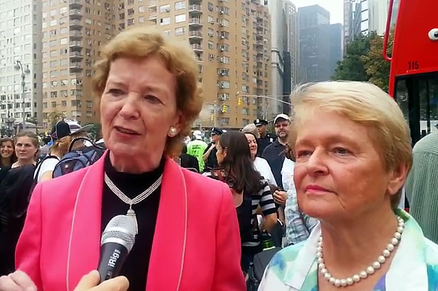 New York Climate March: Mary Robinson and Gro Harlem Brundtland