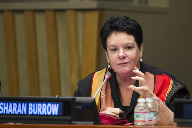 Sharan Burrow speaks at the Bridge to the Future campaign