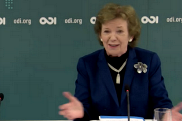 Mary Robinson delivers Keynote Address on Business, Finance and Cities: Climate Action for Paris at ODI Global Challenges Event